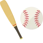 Baseball Ball And Bat Set SVG Icon